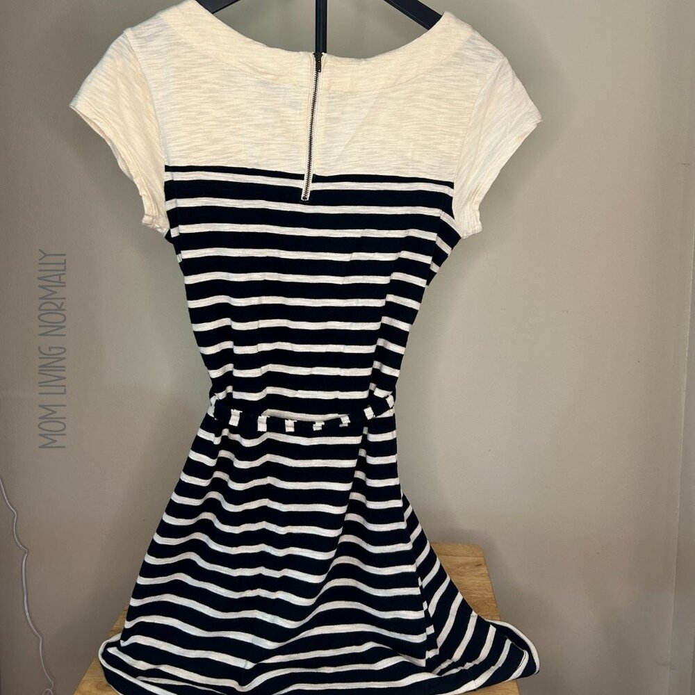 Merona XS Beige & Black Sleeveless with Tie Dress - Picture 2 of 4